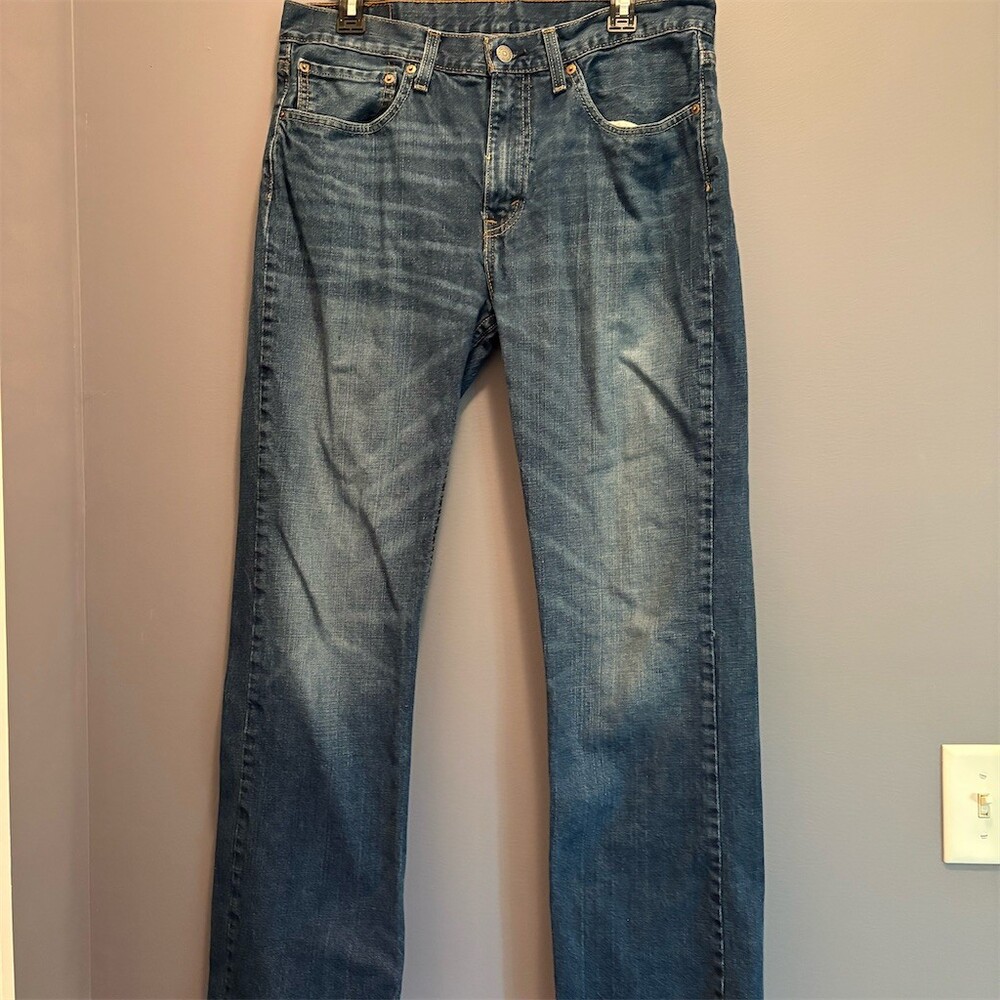 Levi's 527 Jeans Mens 34x32 Blue Medium Wash Bootcut Low Rise Classic Fit